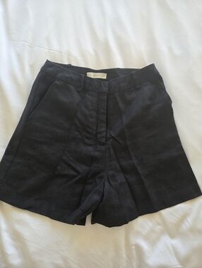 FAITHFULL THE BRAND Black Linen Short - Size 4 - Past Season